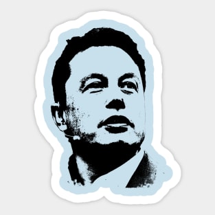 Elon Musk Portrait Pop Art Sticker